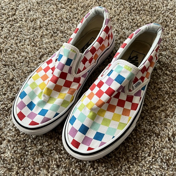 Rainbow Checkered Vans - Picture 1 of 3